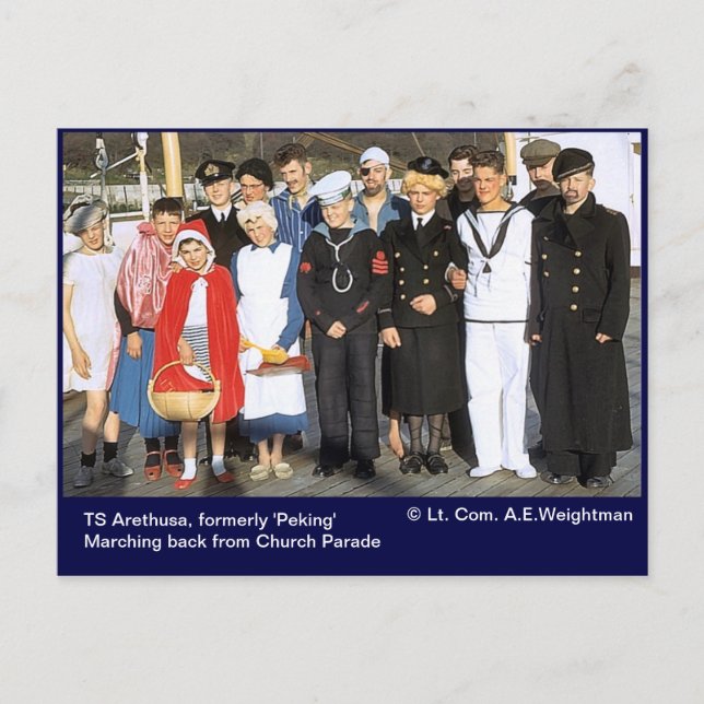 Postal Festiva TS Arethusa, ex Navidades de Pekín (Anverso)