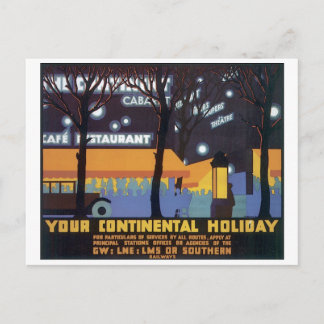 Postal Festiva Tu cartel de viaje de vacaciones continentales