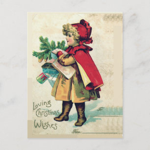 Postal Festiva Tu nombre ama a los Navidades deseando capucha roj
