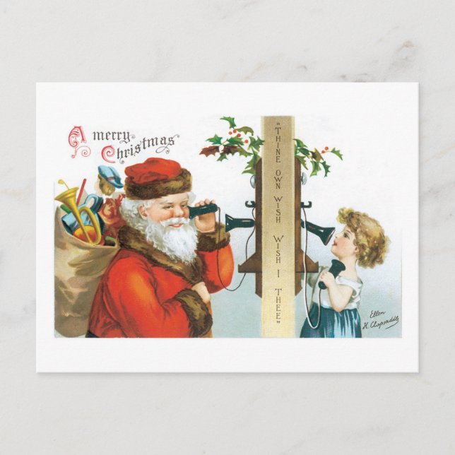 Postal Festiva Tu Propio Deseo - Deseo I Thine - Ellen Clapsaddle (Anverso)