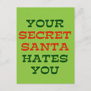 Postal Festiva Tu secreto Santa te odia