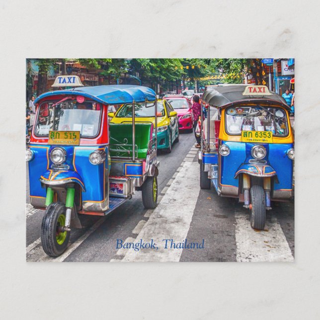 Postal Festiva Tuk tuks en Bangkok, Tailandia (Anverso)