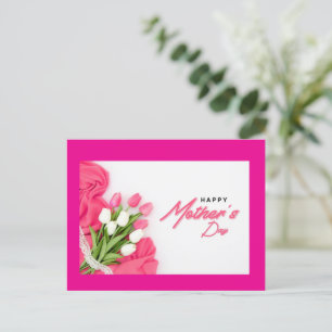 Postal Festiva Tulipanes del Día de la Madre Rosa