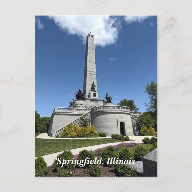 Postal Festiva Tumba Lincoln en Springfield, Illinois (Anverso)