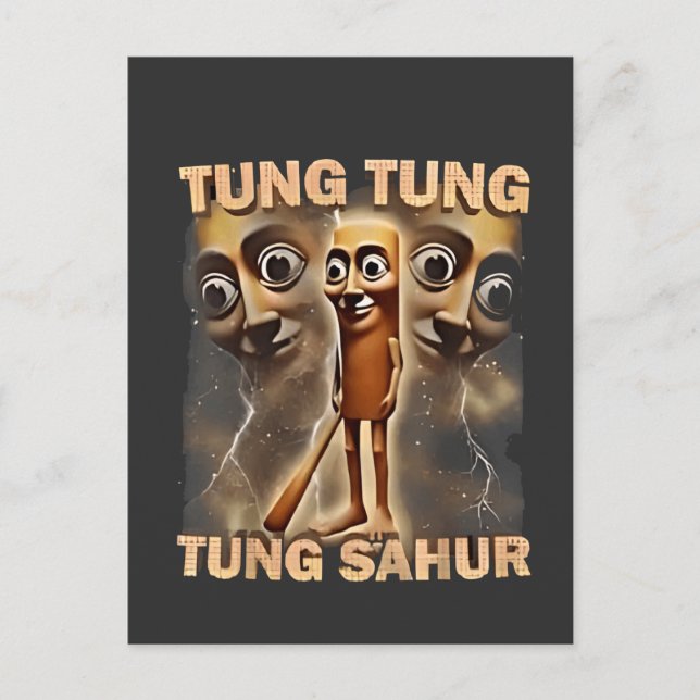 Postal Festiva Tung tung tung sahur Brainrot Meme (Anverso)