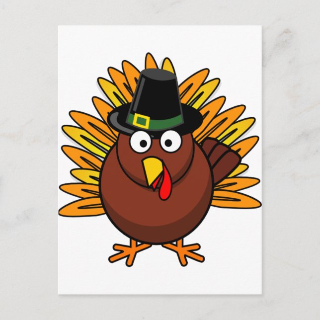 Postal Festiva Turquía para el Día de Acción de Gracias (Anverso)