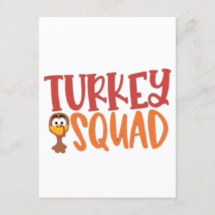 Postal Festiva Turquía Squad Matanza Acto de Acción de Gracias Tu