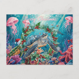 Postal Festiva Turtle  Under the Sea Christmas Party 