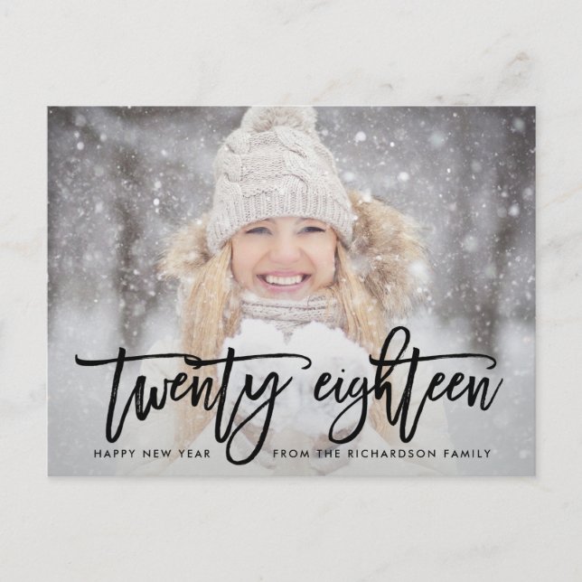 Postal Festiva Twenty Eighteen | Trendy Typography with Photo (Anverso)