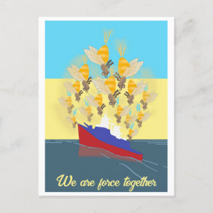 Postal Festiva Ucrania "azul y amarillo" mundo la paz colorida