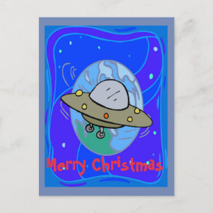 Postal Festiva UFO, Felices Navidad, texto del cambio