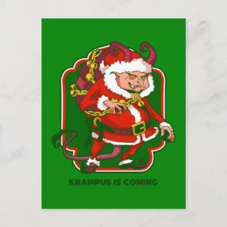 Postal Festiva ugly christmas krampus is coming funny