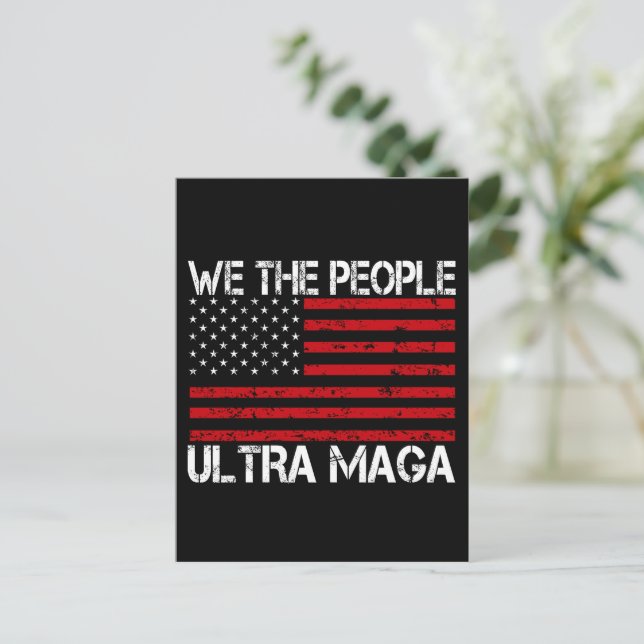 Postal Festiva Ultra Maga Pro Trump 2024 Funny Republicano (Anverso de pie)