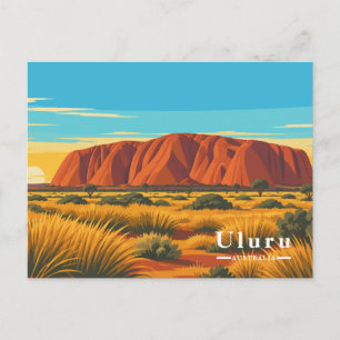 Postal Festiva Uluru Australia Viaje Vintage