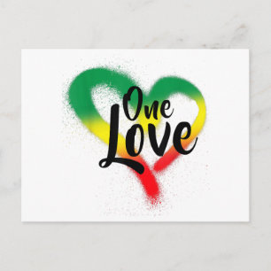 Postal Festiva Un Amor Un Corazón Vibraciones Reggae