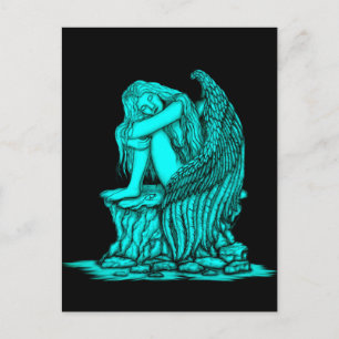 Postal Festiva Un ángel dormido en la piedra