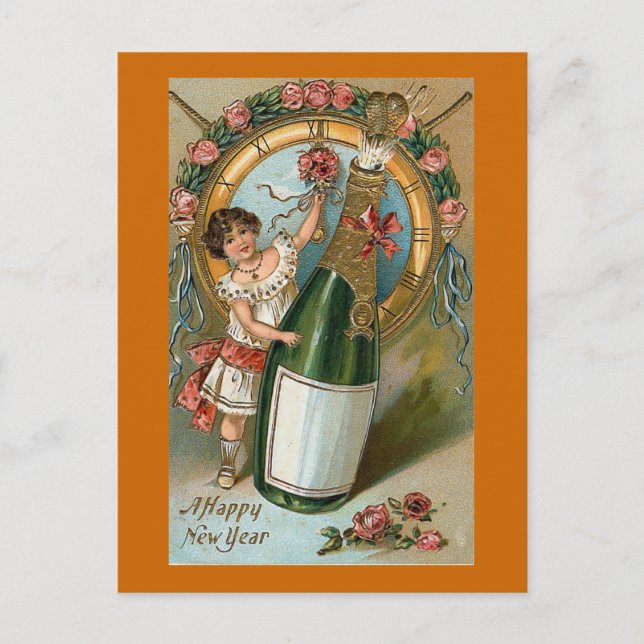 Postal Festiva Un Año Nuevo Feliz (Anverso)