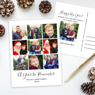 Postal Festiva Un año para recordar Feliz Año Nuevo Fotocolage