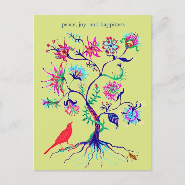 Postal Festiva Un árbol de la vida (Anverso)