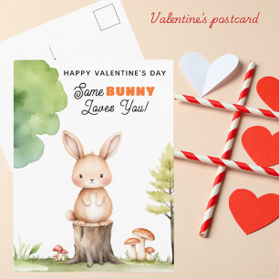 Postal Festiva ¡Un BUNNY te quiere! Niños felices Día de San Vale