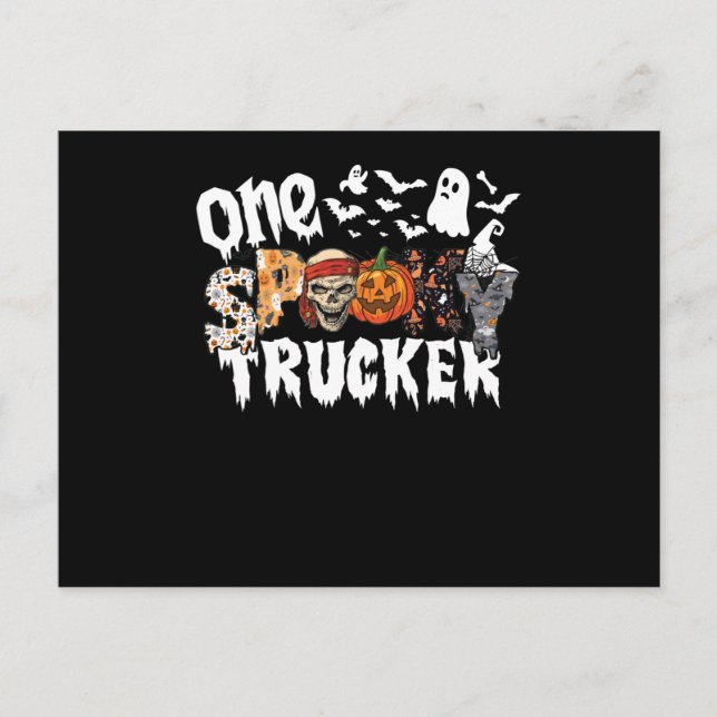 Postal Festiva Un camionero espeluznante de Halloween Leopard Gro (Anverso)
