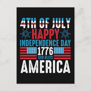Postal Festiva Un cartel para el día de la independencia de Améri