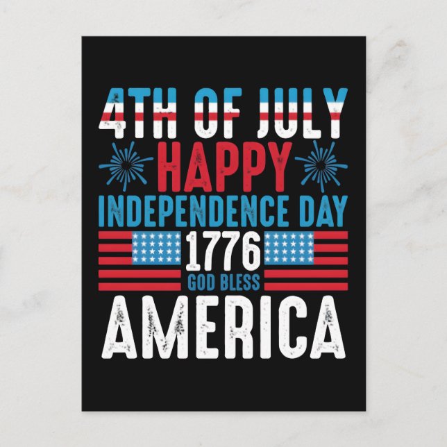 Postal Festiva Un cartel para el día de la independencia de Améri (Anverso)