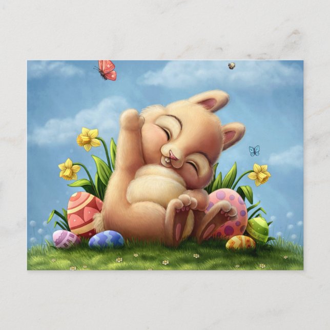 Postal Festiva Un conejo de Pascua (Anverso)