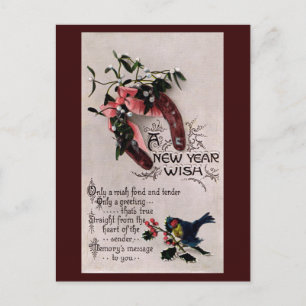 Postal Festiva Un deseo del Año Nuevo