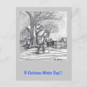 Postal Festiva Un día de invierno para los Navidades