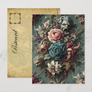 Postal Festiva Un Dirge Desquiciado - Diseño floral gótico