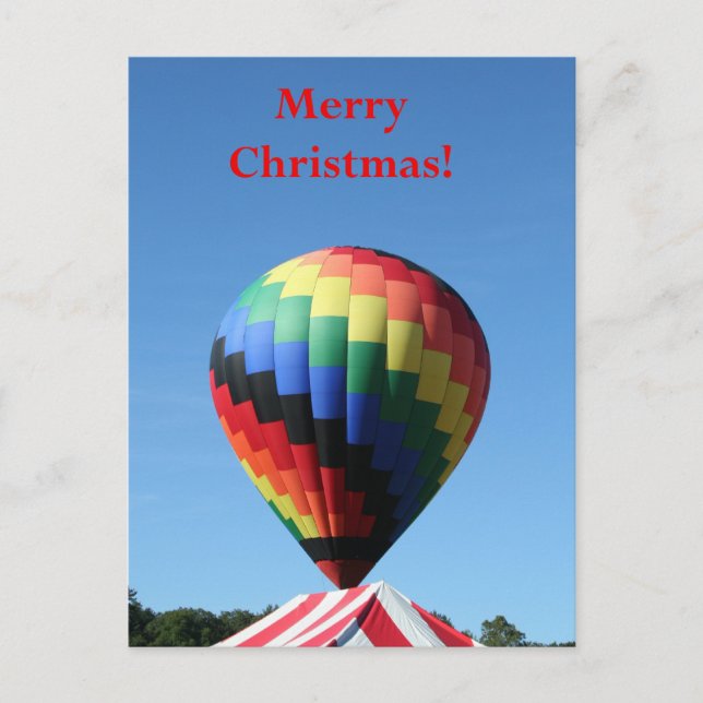 Postal Festiva ¡Un globo con una carpa de canto! Feliz Navidad! (Anverso)