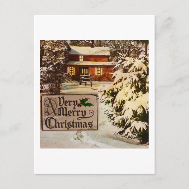 Postal Festiva Un invierno tradicional navideño muy divertido (Anverso)