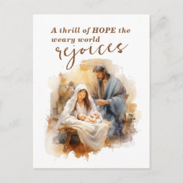 Postal Festiva Un júbilo de esperanza Navidades Carol y Natividad