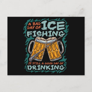 Postal Festiva Un mal día de pesca en hielo Chistes divertidos ci