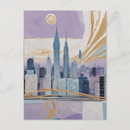 Postal Festiva Un paisaje urbano lunar