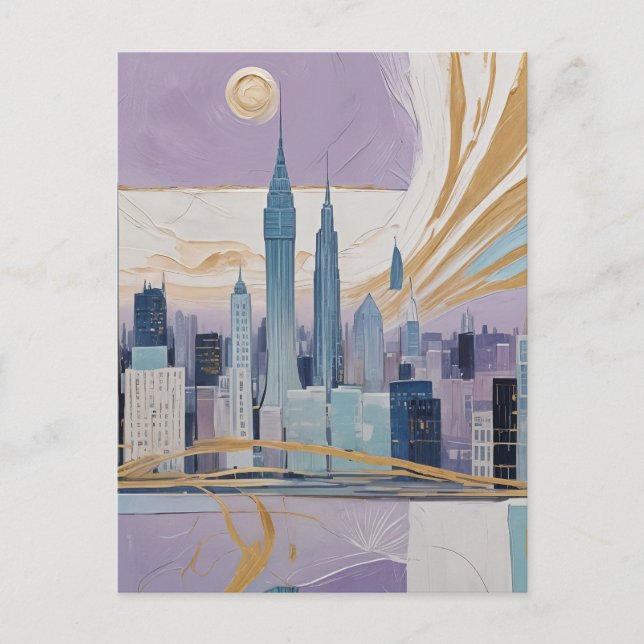 Postal Festiva Un paisaje urbano lunar (Anverso)