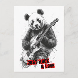Postal Festiva Un panda salvaje tocando la guitarra en