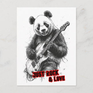Postal Festiva Un panda salvaje tocando la guitarra en