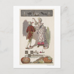 Postal Festiva Un par vestido HalloweenRestoration alegre