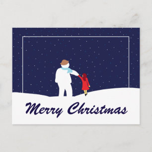 Postal Festiva Un paseo con Navidades Snowman