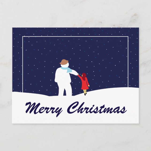 Postal Festiva Un paseo con Navidades Snowman (Anverso)
