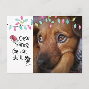 Postal Festiva Un perro travieso, querido nombre del perro de la
