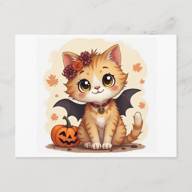 Postal Festiva un regalo lindo para Halloween (Anverso)
