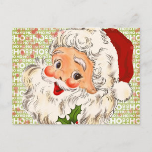 Postal Festiva Un Santa Claus alegre y de mejillas sonrosadas, Pa