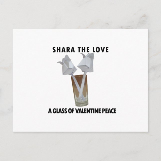 Postal Festiva Un vaso de paz valentina. (Anverso)