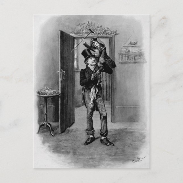 Postal Festiva Un villancico del navidad: Tim minúsculo (Anverso)