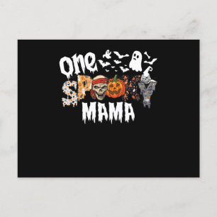 Postal Festiva Una bruja leopardo groovy espeluznante de Mama en