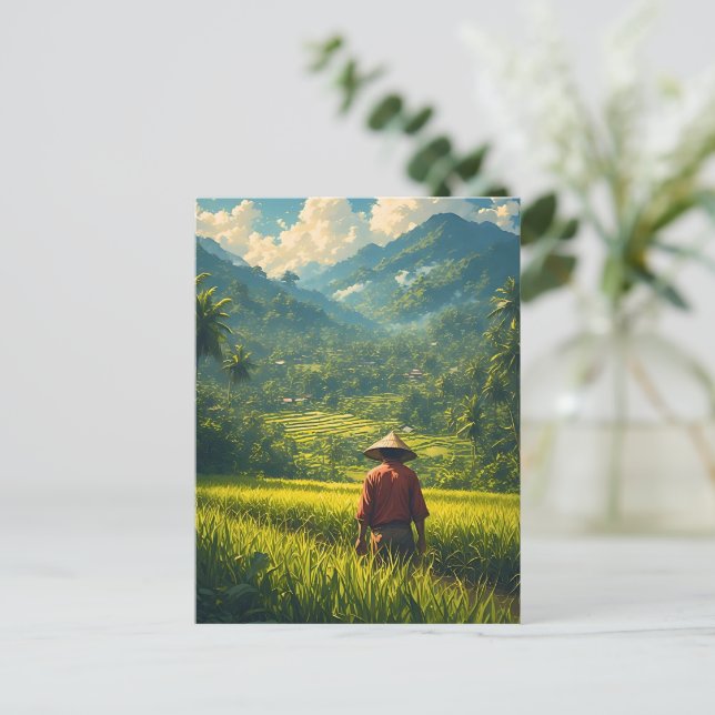 Postal Festiva Una cosecha pacífica (Anverso de pie)