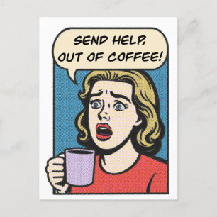 Postal Festiva una dama necesita su café enviar ayuda fuera del c